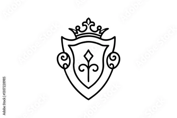 Obraz Elegant Gold Baroque Crest Vector Illustration

