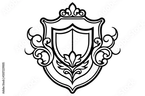 Obraz Elegant Gold Baroque Crest Vector Illustration

