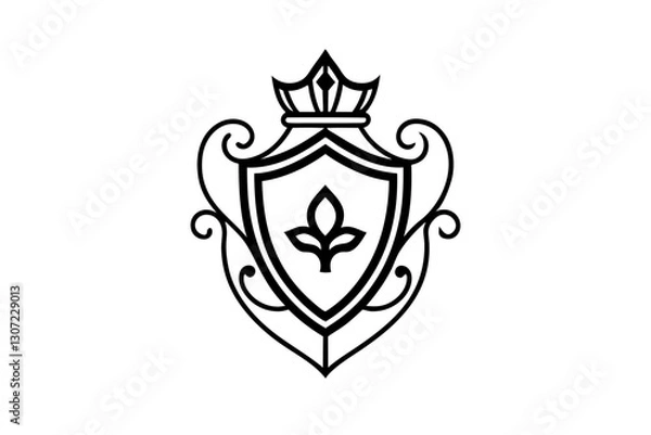 Obraz Elegant Gold Baroque Crest Vector Illustration

