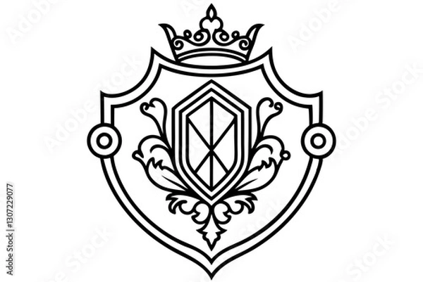 Obraz Elegant Gold Baroque Crest Vector Illustration

