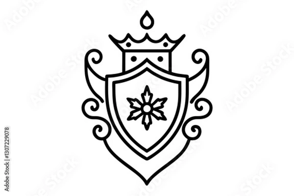 Obraz Elegant Gold Baroque Crest Vector Illustration

