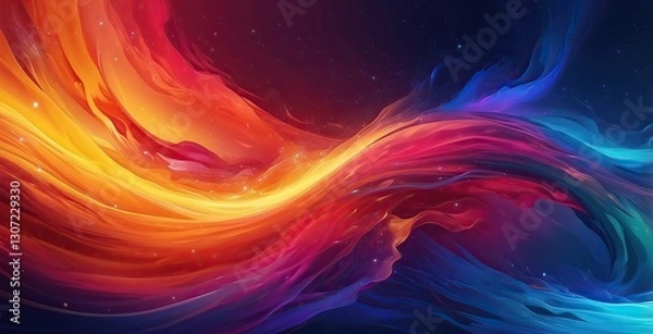 Fototapeta Colorful digital sound waves  background,  created by ai generated