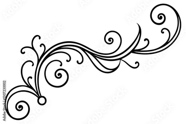 Obraz Intricate Baroque Swirl Vector Design for Elegant Decorative Projects

