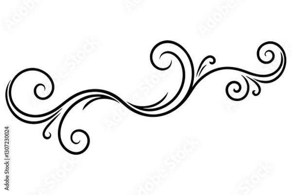 Obraz Intricate Baroque Swirl Vector Design for Elegant Decorative Projects

