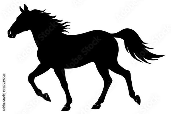 Fototapeta Horse Silhouette Vector – Elegant Equine Graphic Illustration

