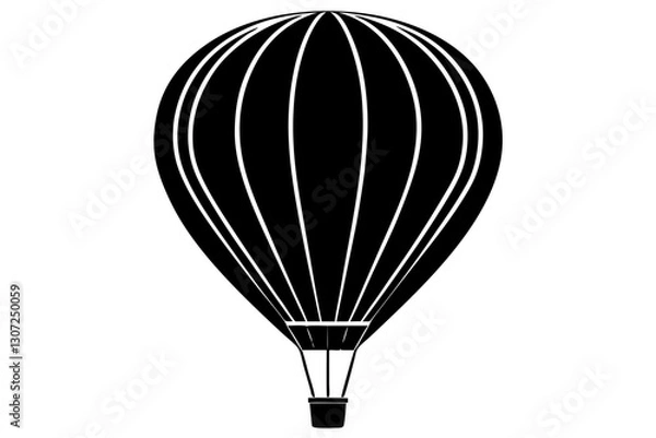 Fototapeta Hot Air Balloon Silhouette – Vector Travel and Adventure Icon


