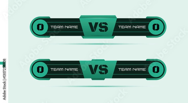 Obraz Modern esports or sports competition scoreboard with a sleek green and black design, Ideal for gaming overlays, and live broadcasts.
