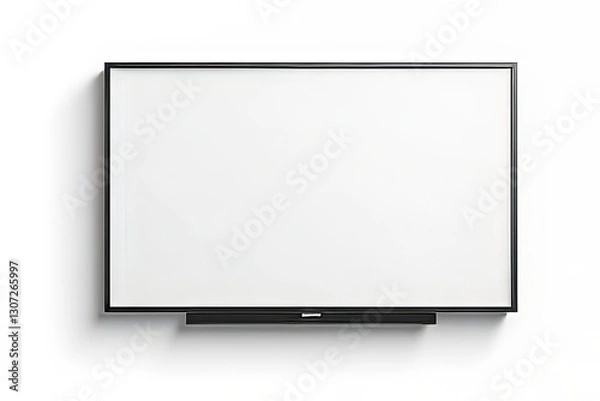 Fototapeta Modern Interactive Whiteboard with Black Frame and Bottom Bar