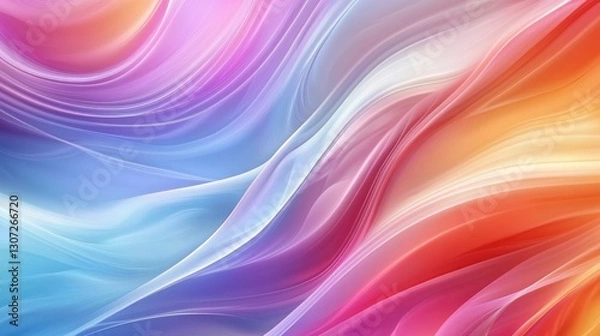 Obraz Abstract colorful wavy lines in vibrant gradient background