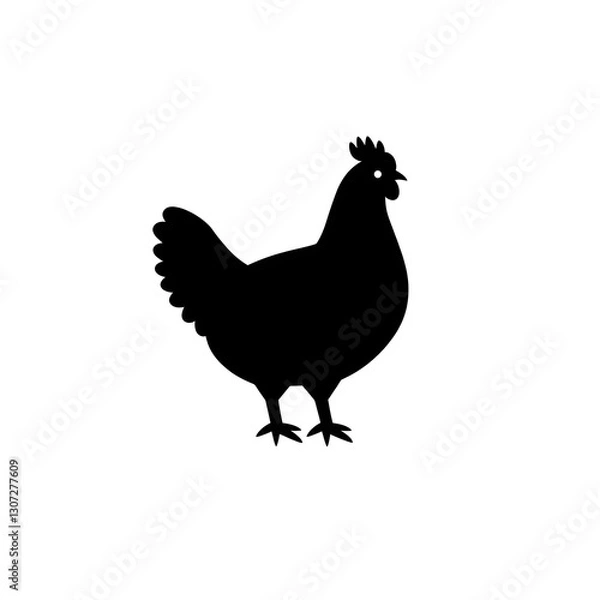 Obraz A black chicken icon