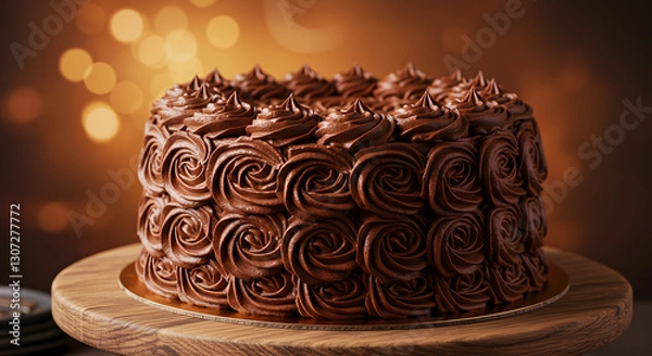 Obraz fresh chocolate cake with icing HD