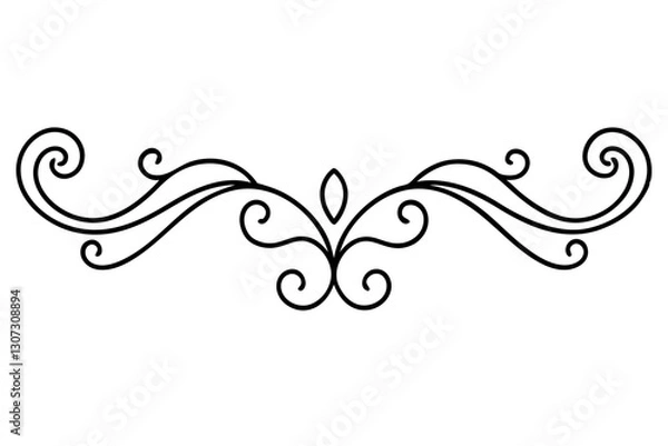 Obraz Timeless Baroque Scrollwork Line Art Vector Design

