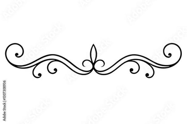 Obraz Timeless Baroque Scrollwork Line Art Vector Design

