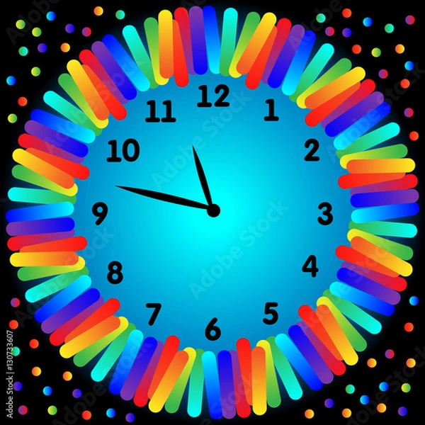 Fototapeta Wall colorful clock