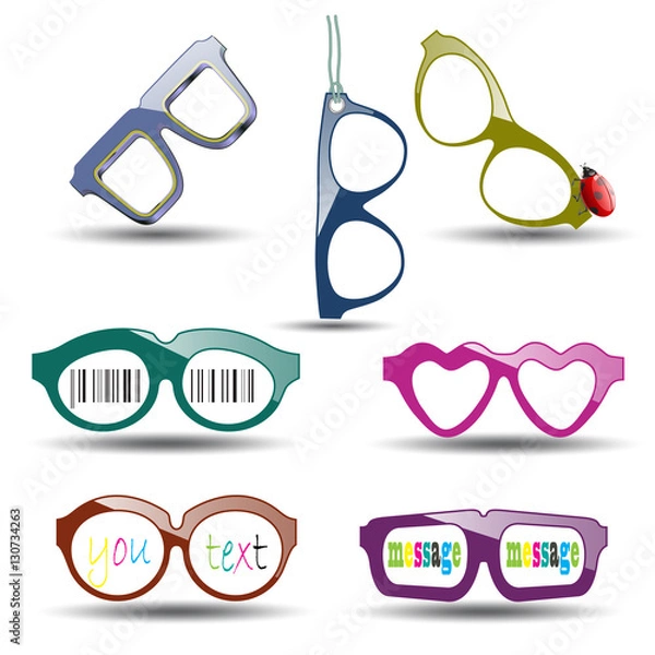 Fototapeta seven glasses of different vector design
