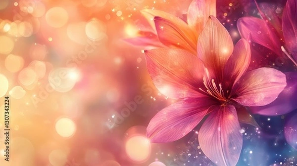 Fototapeta Vibrant Close-Up of Wildflowers with Bokeh Effect Capturing the Beauty and Colors of Nature in Stunning Detail