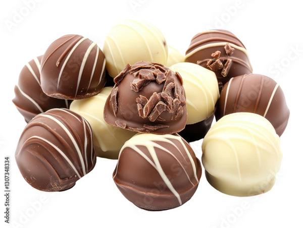Fototapeta Isolated Heap of Chocolate Truffles