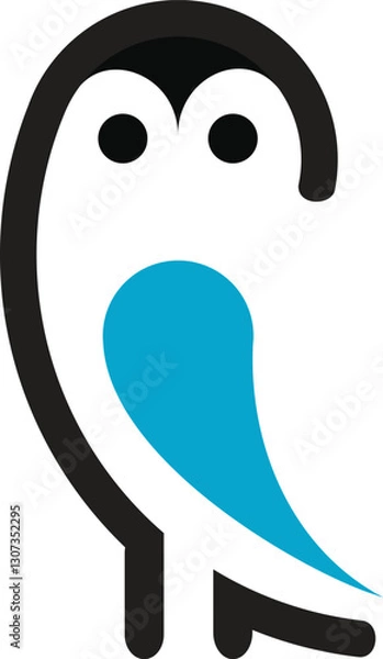 Fototapeta Owl vector logo with unified line design, minimalist and modern. Symbol of intelligence, insight and creativity, suitable for branding in education, technology and business.