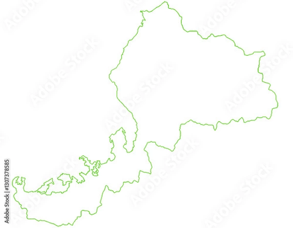 Fototapeta 福井県　地図　白　イラスト
