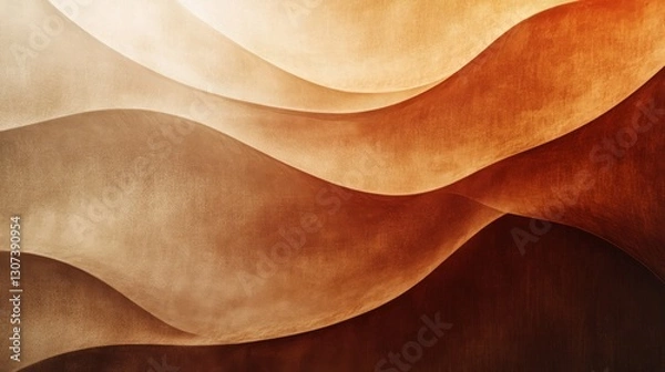 Fototapeta Abstract artwork depicting smooth curving layers of warm colors