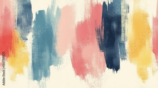 Fototapeta Colorful paint brush strokes create a modern abstract artistic background design