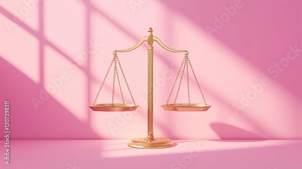 Obraz Gold scale with a pink background