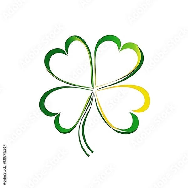 Fototapeta there is a four leaf clover with a green and yellow design