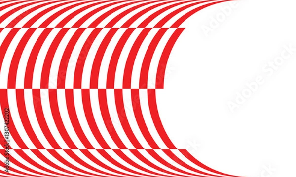 Obraz abstract trendy red white arch pattern create a optical illusion perfect for background.