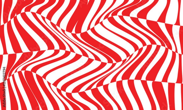Obraz abstract trendy red tweak line wave pattern create a optical illusion perfect for background.