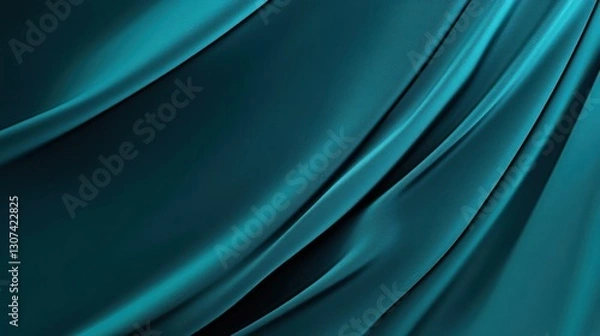 Obraz Elegant teal satin fabric background.