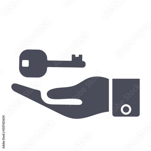 Fototapeta Access Key Icon with Hand Symbol – Unlock Digital Security