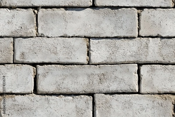 Fototapeta Seamless bare cinder block textured concrete brick wall with a uniform pattern.