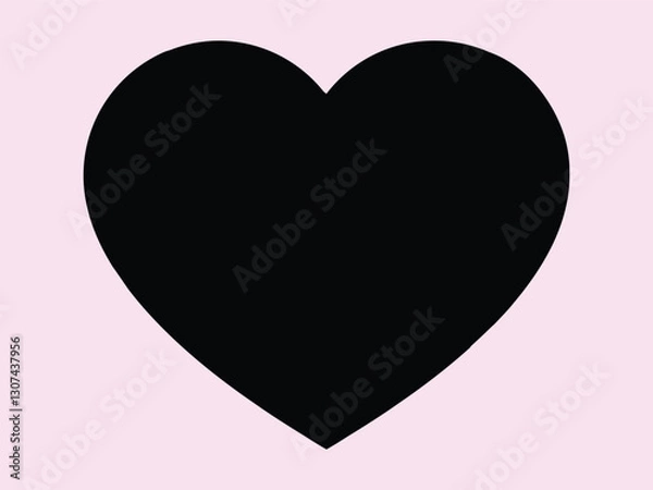Obraz black heart vector with pink background