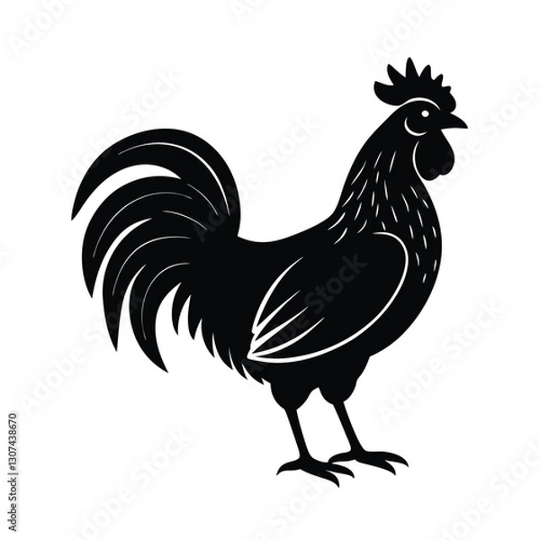 Obraz rooster isolated on white vector illustration
