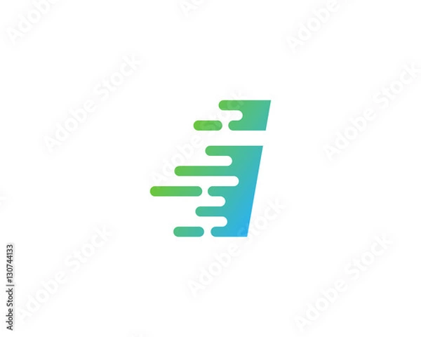 Obraz Letter I Speed Logo Design Element