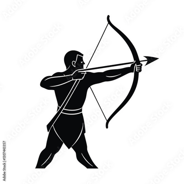 Fototapeta bow and arrow vector illustration