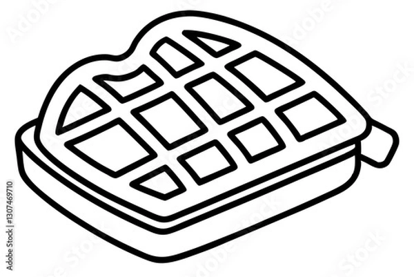 Obraz Abstract Line Art of Waffle Maker – Breakfast Appliance Vector

