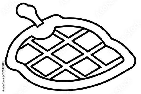 Obraz Abstract Line Art of Waffle Maker – Breakfast Appliance Vector


