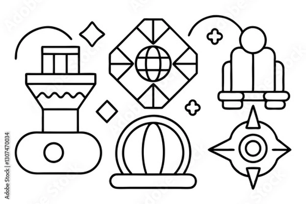 Obraz Abstract Miscellaneous Icon Collection for Web and App Design

