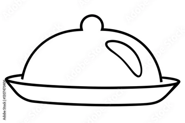 Obraz Abstract Outline of Butter Dish for Breakfast Illustrations

