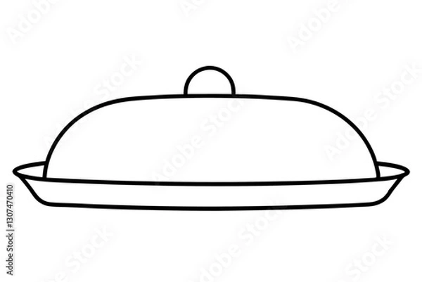 Obraz Abstract Outline of Butter Dish for Breakfast Illustrations

