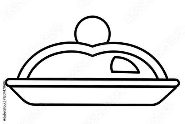 Obraz Abstract Outline of Butter Dish for Breakfast Illustrations

