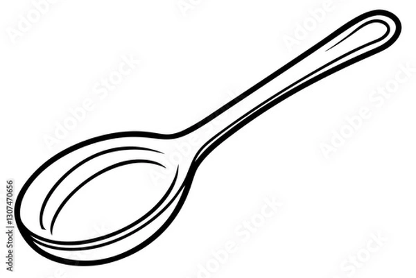 Obraz Abstract Wooden Spoon Outline Vector for Rustic Cooking Themes

