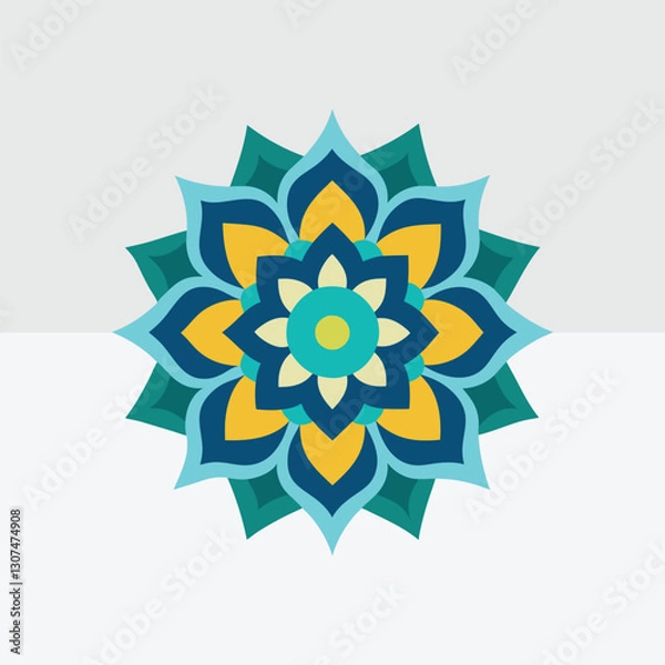 Fototapeta Colorful Mandala Design vector with white background