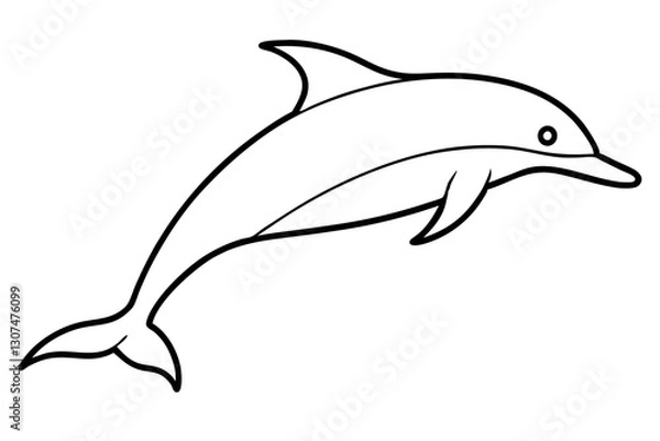 Fototapeta "Minimalist Dolphin Outline for Ocean and Marine Life - SVG Icon Design"

