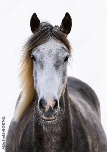 Obraz Portrait of a horse isolated on a white background