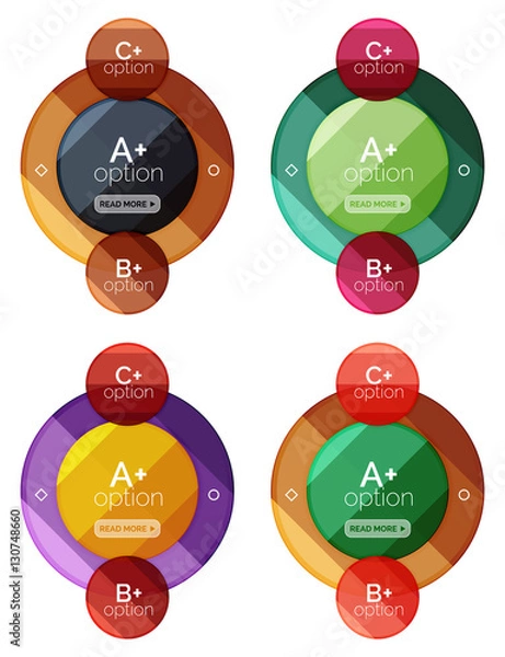 Fototapeta Set of round option diagram template for your data or options
