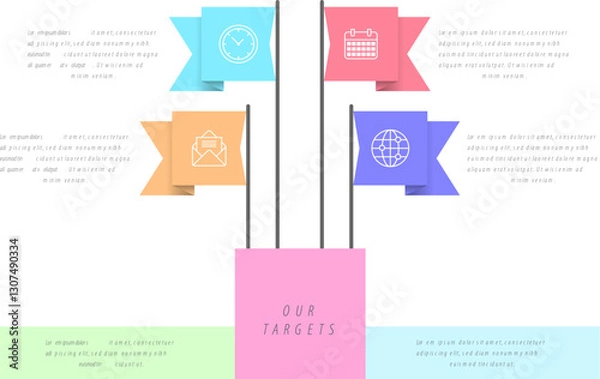 Obraz infographic template data info flowchart