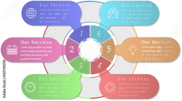 Obraz infographic template data info flowchart