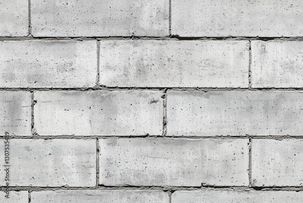 Fototapeta Seamless clean cinder block textured concrete block wall, featuring gray blocks with visible seams and a rough surface.